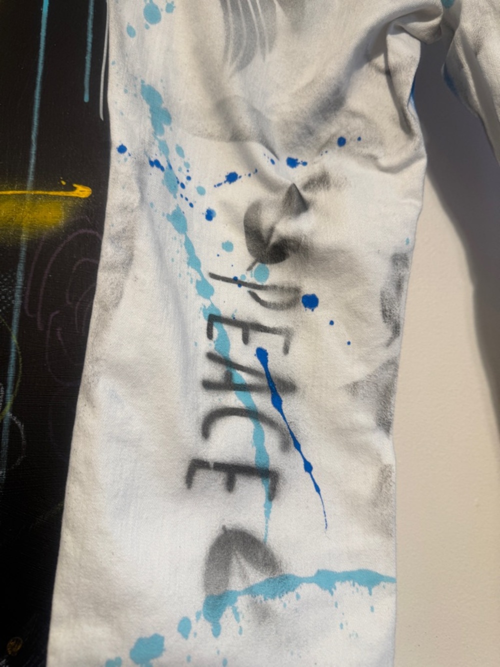 Hand Painted White Boston Proper Jeans Custom streetwear size 28 - Picture 9 of 13